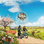 Tonis Spring: Radfahrer im blühenden Hohenloher Frühling, Aprilkarte 2026